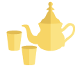 אייקון של קומקום וכוסות תה